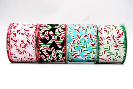 Christmas Candy Canes Design Ribbon - Christmas Candy Canes Design Ribbon